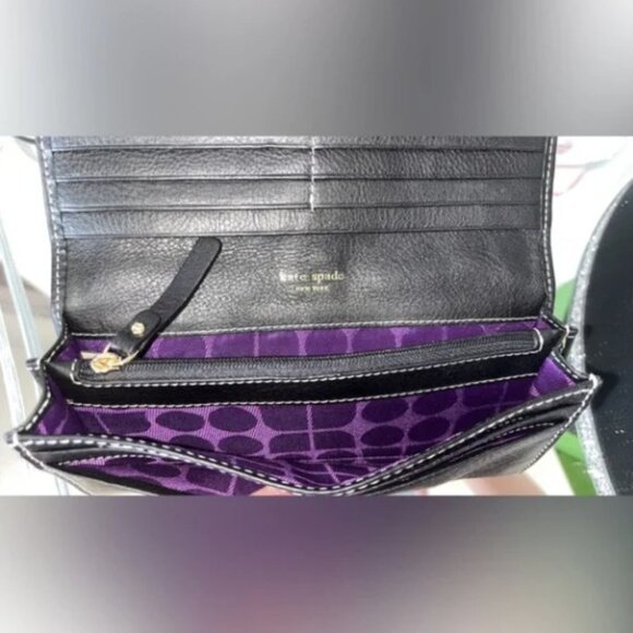 Kate Spade Black & White Adrienne Signature Print Wallet NWOT - Picture 10 of 12